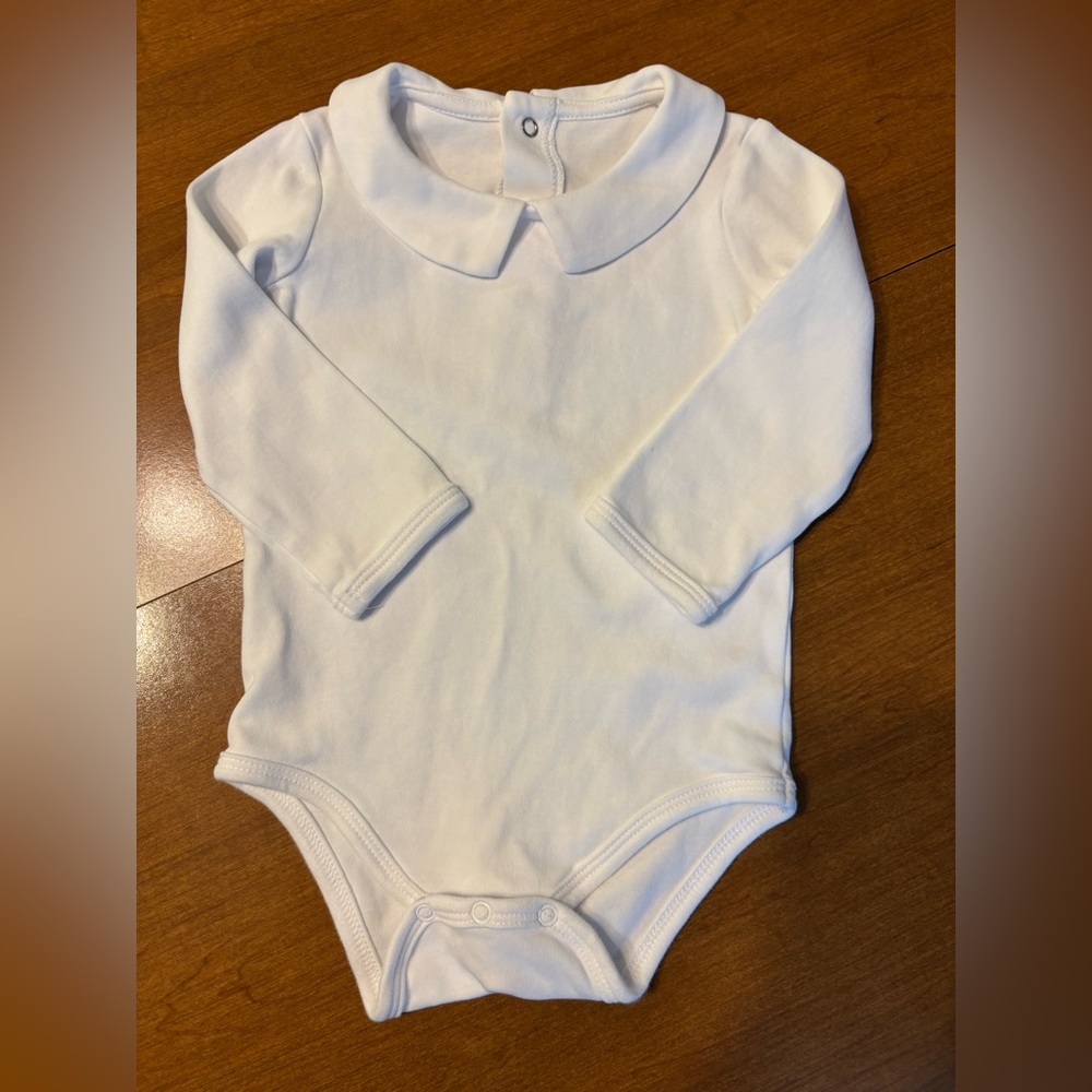 White Collared Baby Onesie sz 12 months